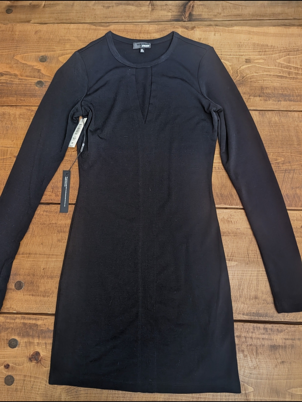 Wilfred Black Long-Sleeve Knit Shift Dress